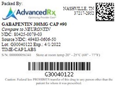 Gabapentin 300mg Cap Qty 90 NDC 80425 0079